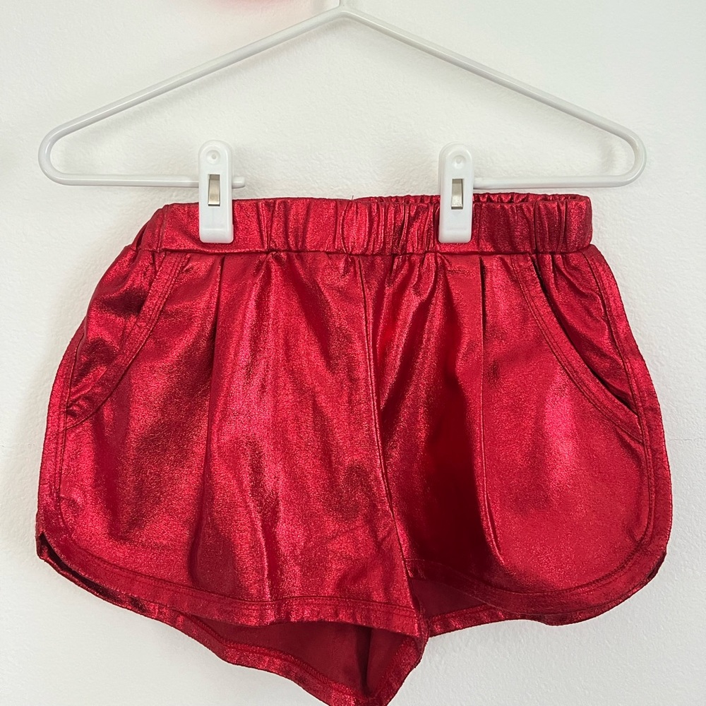 Bear Dance Red Shiny Shorts